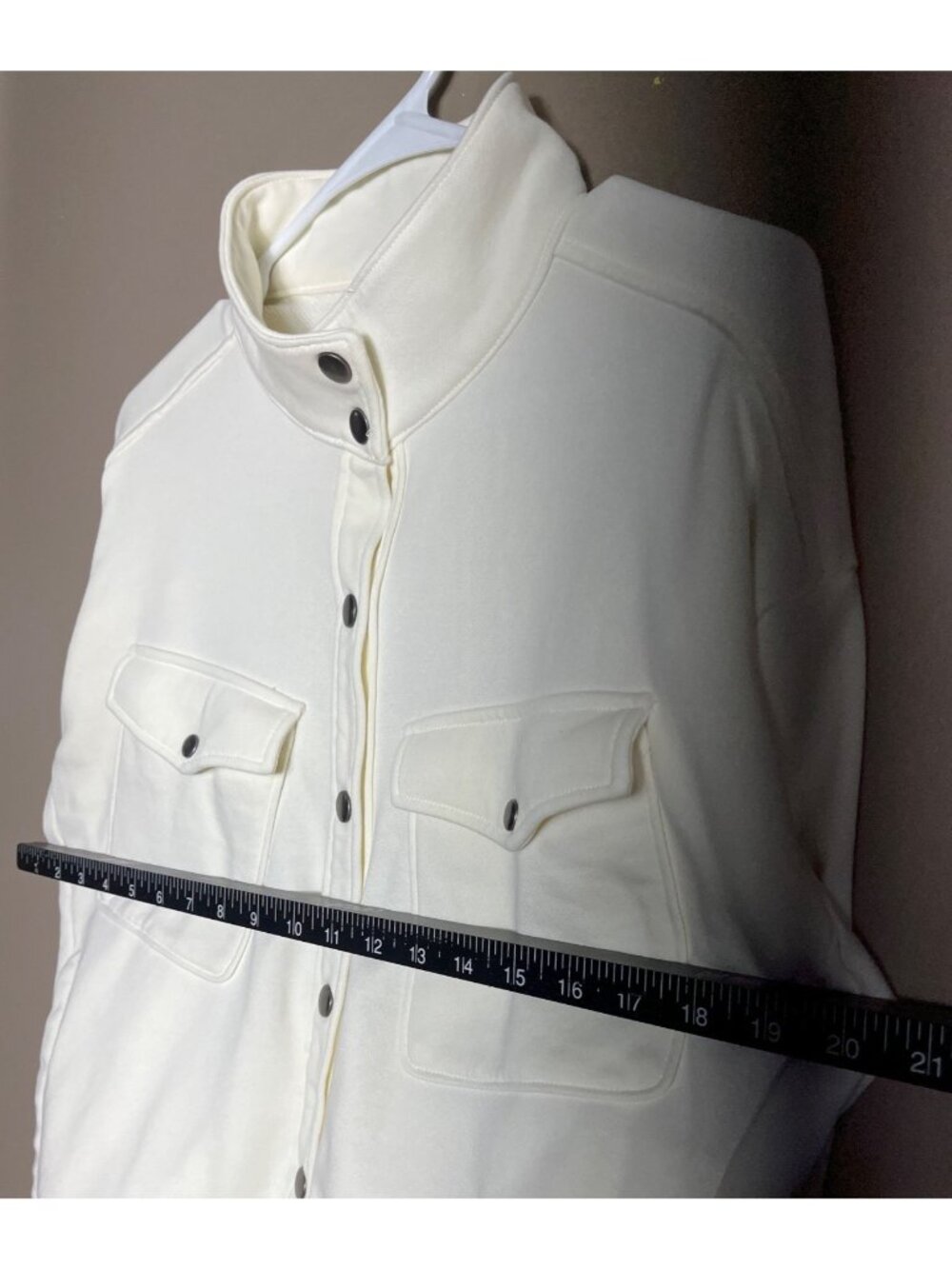Johnny Was Calme Jacket Funnel Neck Ivory Elevated Athleisure Lux Preppy Women M - Picture 6 of 10